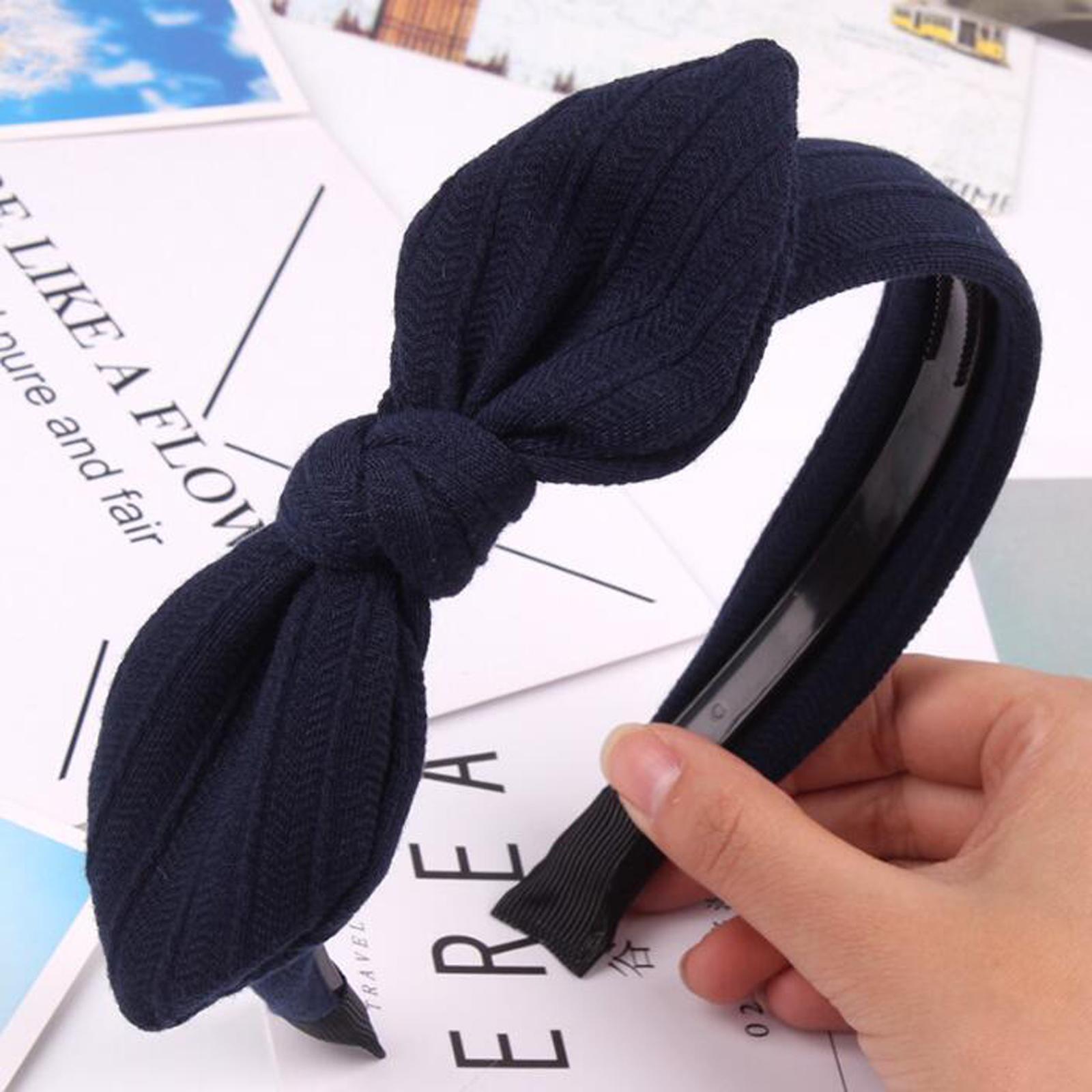 

PROLY Новая Мода Женская Повязка на Голову Вязаная Большая Бант Повязка для Волос Нескользящие Зубчики Тюрбан Аксессуары для Волос для Девочек