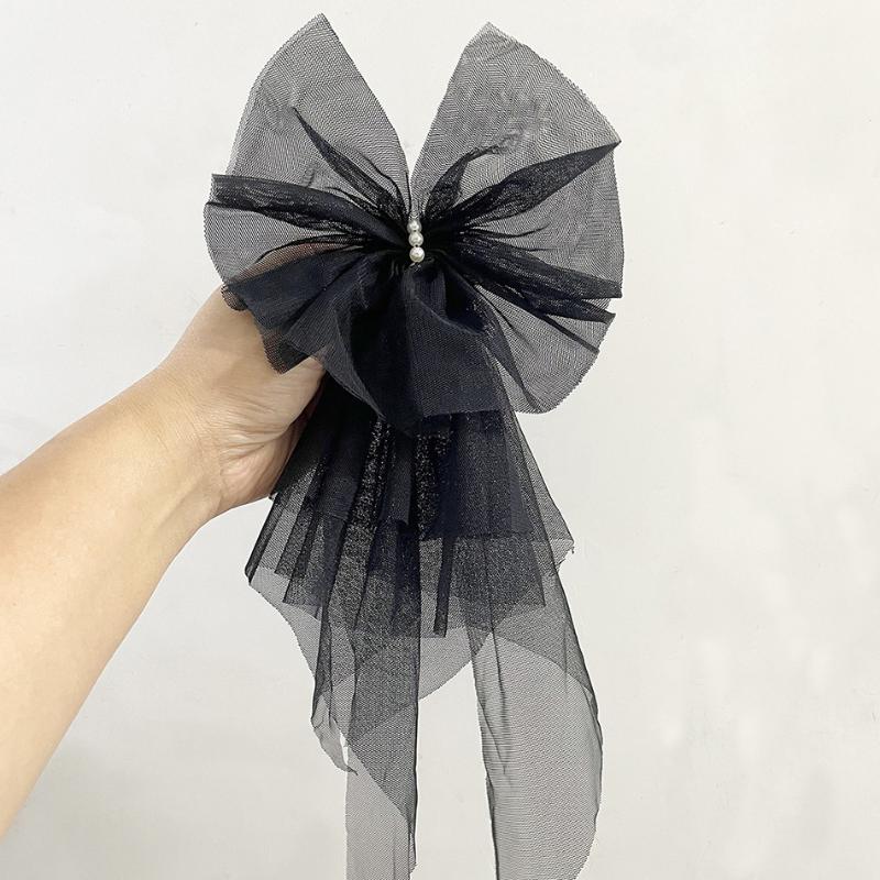 

Винтажная большая брошь-бант из сетки, двусторонняя булавка для воротника, заколка для волос для женщин, корсаж для галстука, аксессуары для украшения одежды