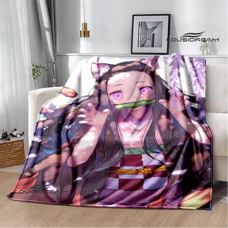 Demon Slayer s potiskem Dětská teplá deka Flanel Měkká a pohodlná deka na piknik Dárek k narozeninám
