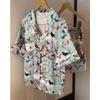 Pastoral Printed Pajamas Women'S Spring And Summer Loungewear Cardigan Short-Sleeved Casual Two-Piece Set