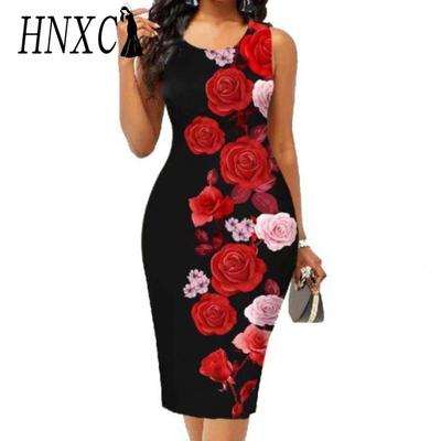 HNXC Abiti Casual Estivi Primaverili Moda Donna Manica Corta Senza Maniche