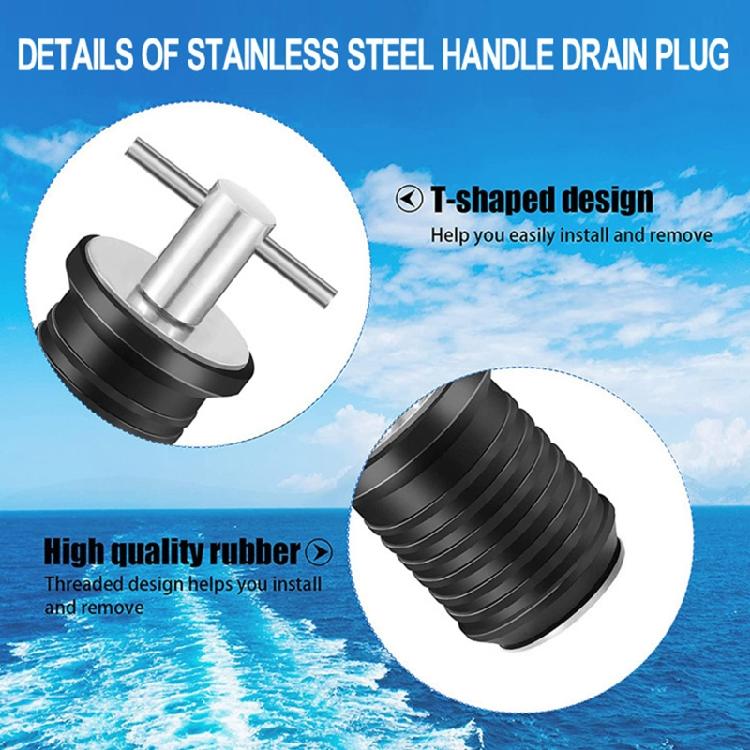 2 Pcs Kayak Drain Plug Rubber Scupper Plugs Drain Stopper T-Handle Drain Plug