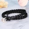 ine belt women's leather orean simple decorative small belt dress sweater belt first layer cowhide weaving