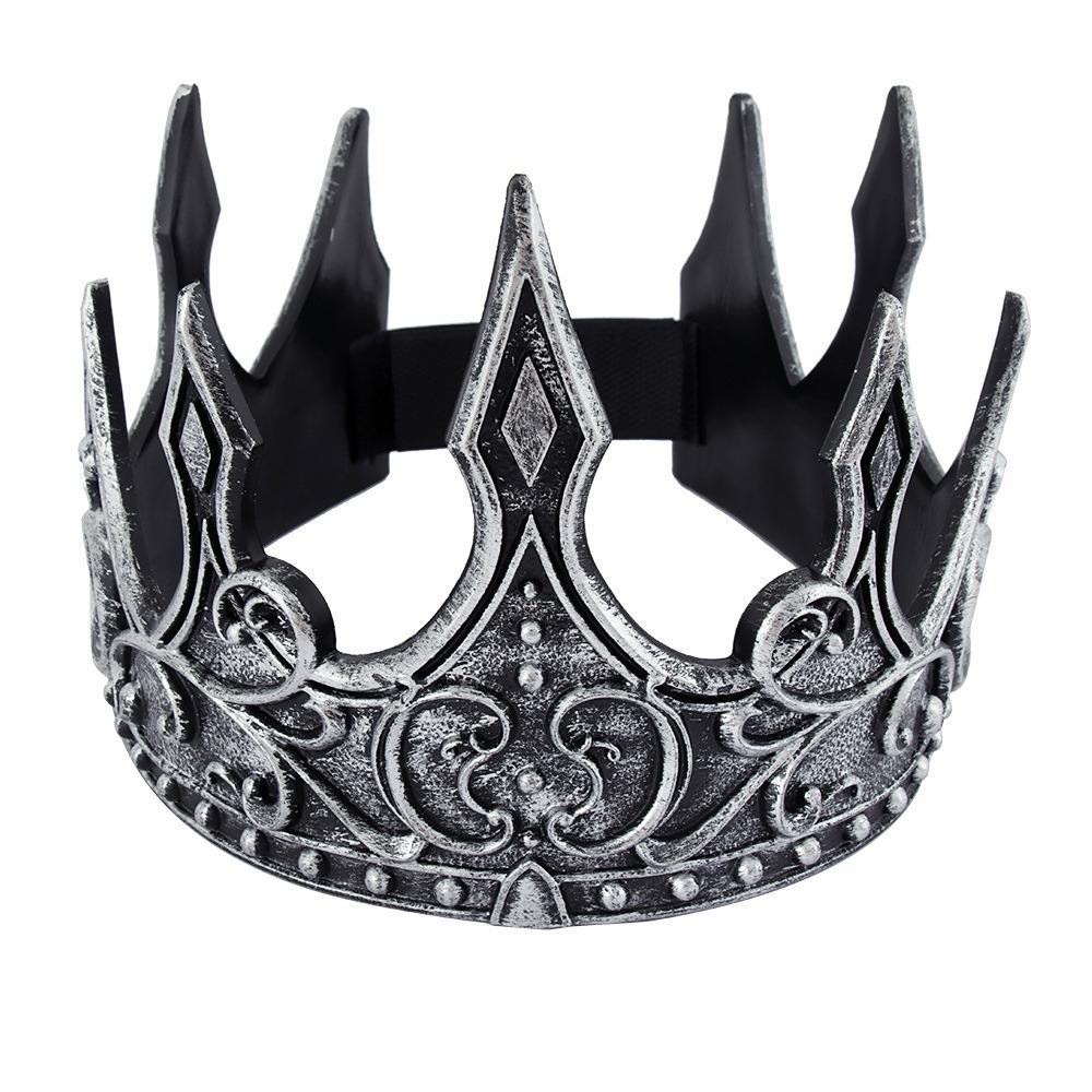 Středověký styl kovová knížecí tiára zirkon Halloween kostýmní doplňky jednoduchá královská koruna svatba