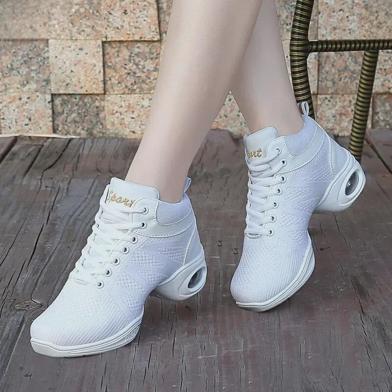 Autumn High-Top Height-Boost Mesh Dance Shoes for Adults - Soft-Soled Jazz & Modern Square Dance Footwear