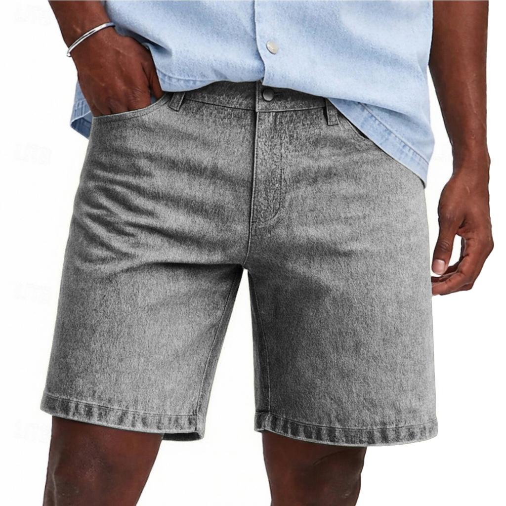 Men's Casual And Fashionable Distressed Washed Denim Shorts For Men - Loose And Straight Fit Shorts