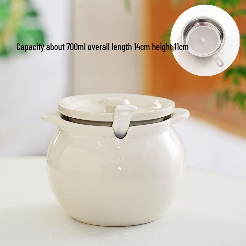 Wutuo 700ml Lard Oil Strainer Pot with Handle, 2-Pack