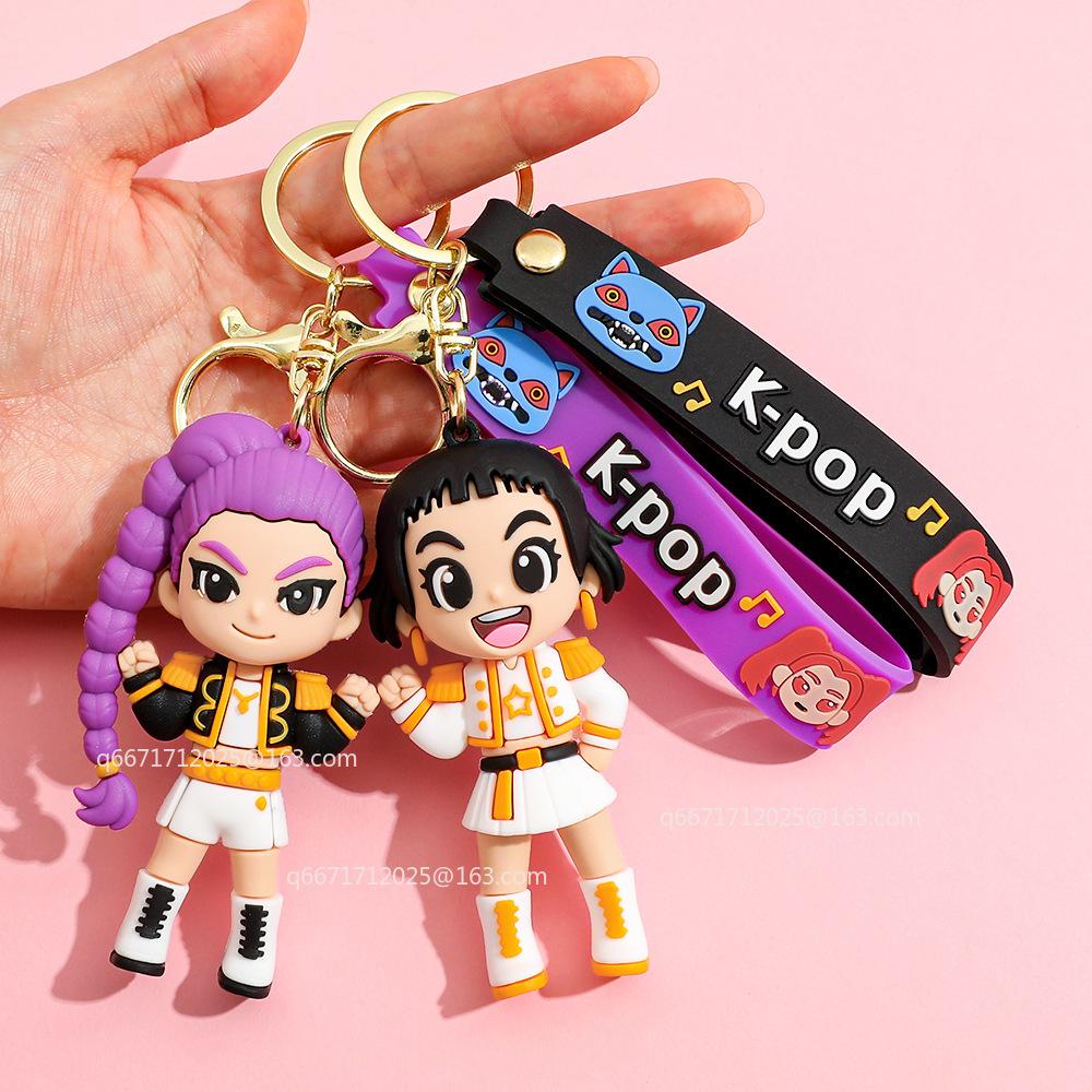 New KPaP Devil Hunter Keychain, PVC Tiger Character Keychain, Cute Harajuku Style Keychain Suitable for Children and Fans for Ha