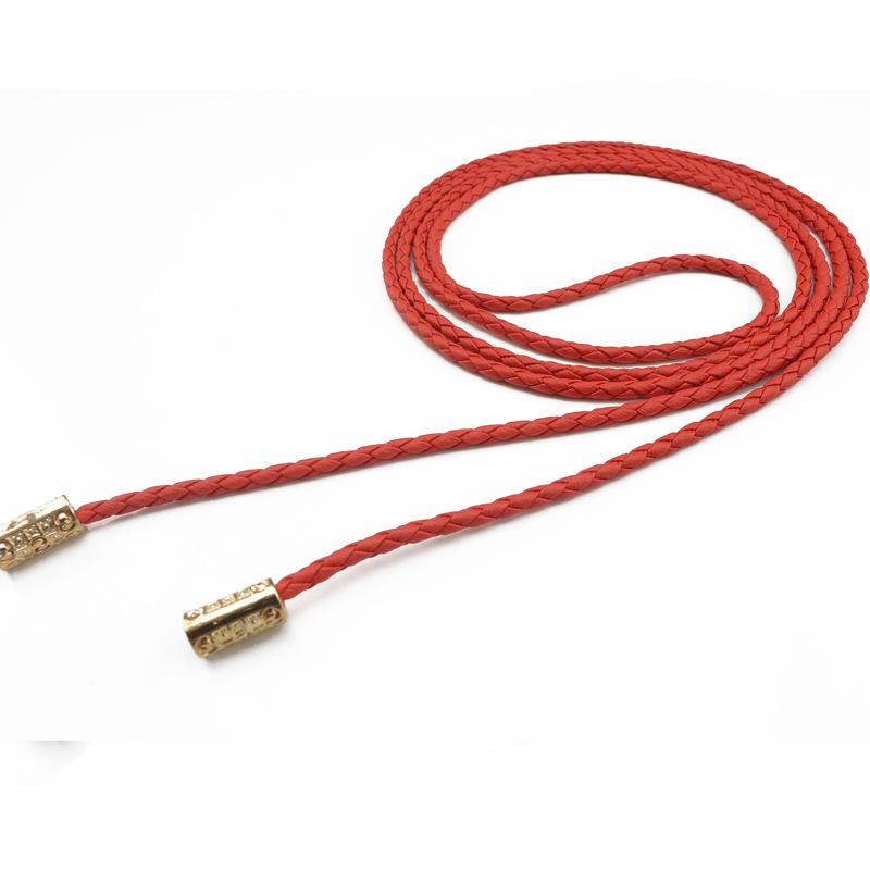 Korean Braided Tassel Thin Belt - Versatile Bow PU Rope Knot for Women