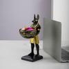 25cm Anubis God Statue Ancient Egypt Art Sculpture with Bowl Egyptian Sculpture Gift for Mythology Lovers & History Buffs