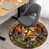 1pc Deer Forest Round Chair mat Area Rug - Non-Slip, Floor Mat for Office, Bedroom, home decor Christmas Gift-1002336
