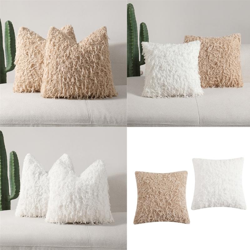 Soft Plush Pillowcase Living Room Bedroom Decoration Multiple Color Addition Sturdy