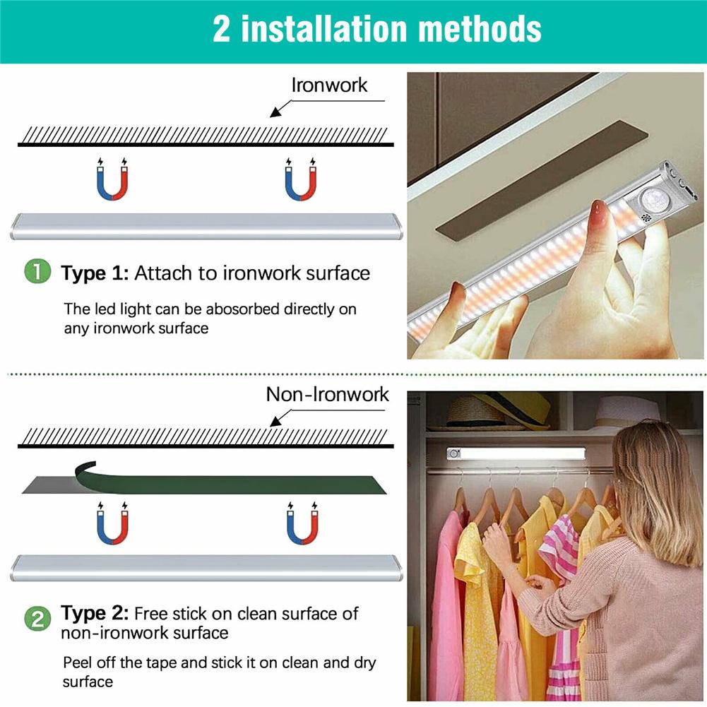 160led Usb Rechargeable Sensor Lamp Wireless Motion Sensor Closet Light Kitchen Cabinet Light