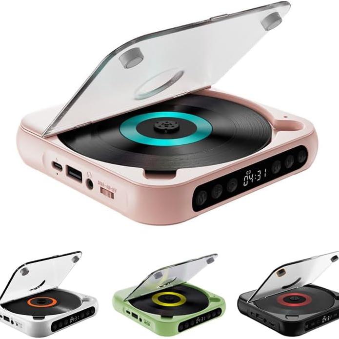 

Portable CD Player with Bluetooth 5.3 – Hi-Fi Sound Rechargeable Battery, Supports CD/CD-R/CD-RW/MP3 Compact & Lightweight розовый