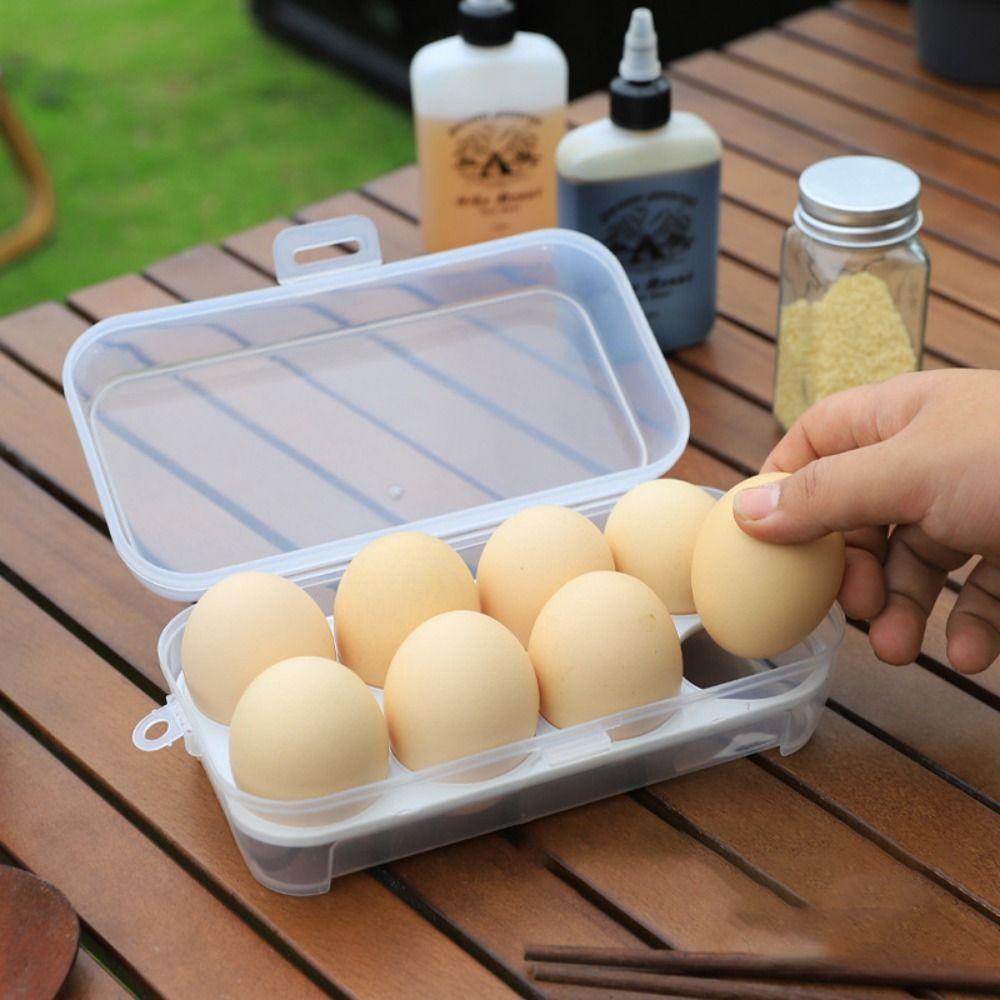 Transparent Egg Storage Box Safety Egg Tray 3/4/8 Grid Picnic Eggs Box  Egg Container