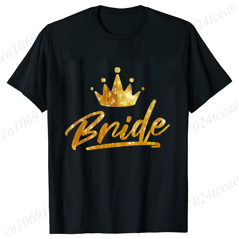 Team Bride TShirt Woman Bachelorette Single Farewell Party Blouses Bridal Shower Wedding Tops Casual ONeck Short Sleeved Tees