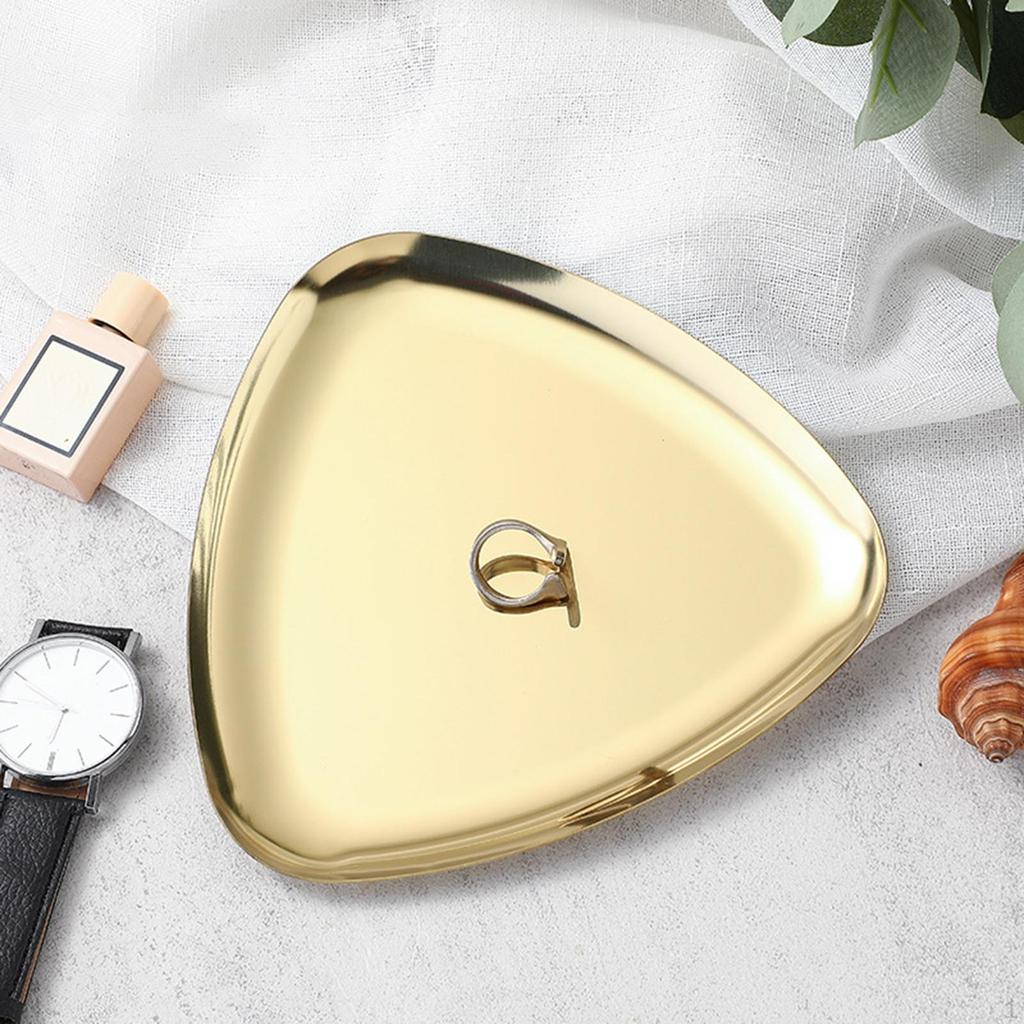 Smykkeskål Brett Kosmetikkoppbevaring Rustfritt Stål Enkel Toalettbord Sminkeorganisator