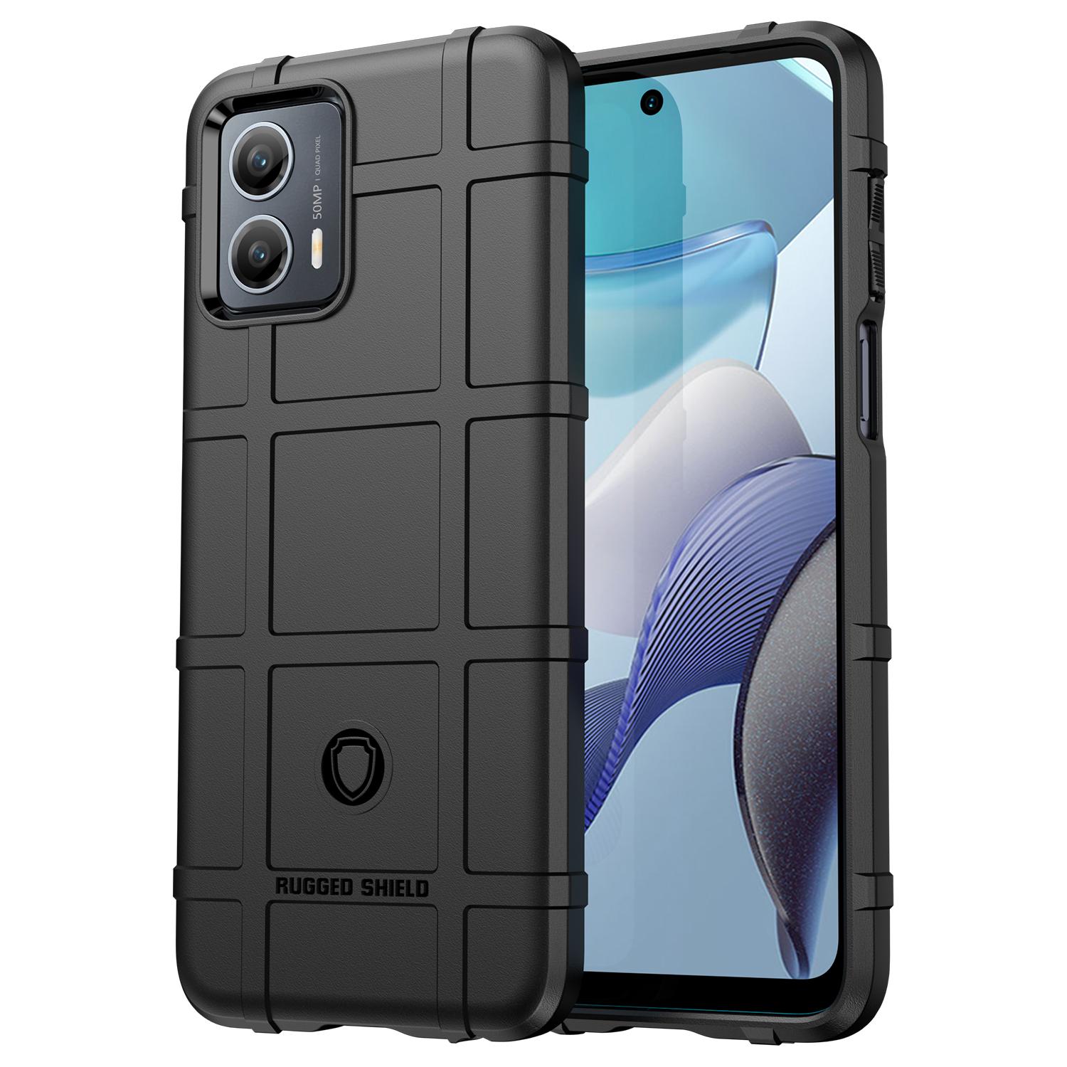 

Для Motorola Мото G 5G (2023) Прочный чехол для телефона с квадратной сетчатой текстурой, противоударный, мягкий чехол-накладка из ТПУ Black