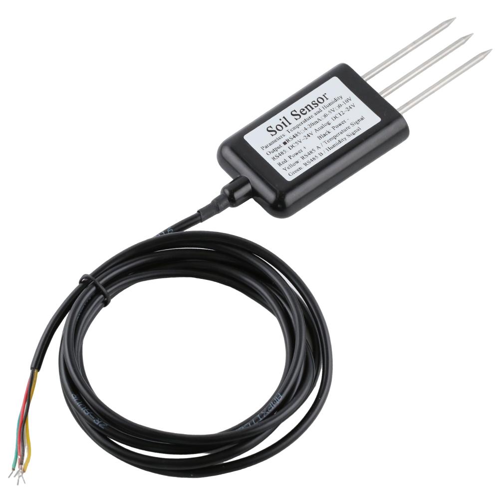 Soil Temperature Humidity Sensor Probe RS485 Output 0-5V 0-10V 4-20mA Analog Soil Moisture Detector Sensors IP68 Protection