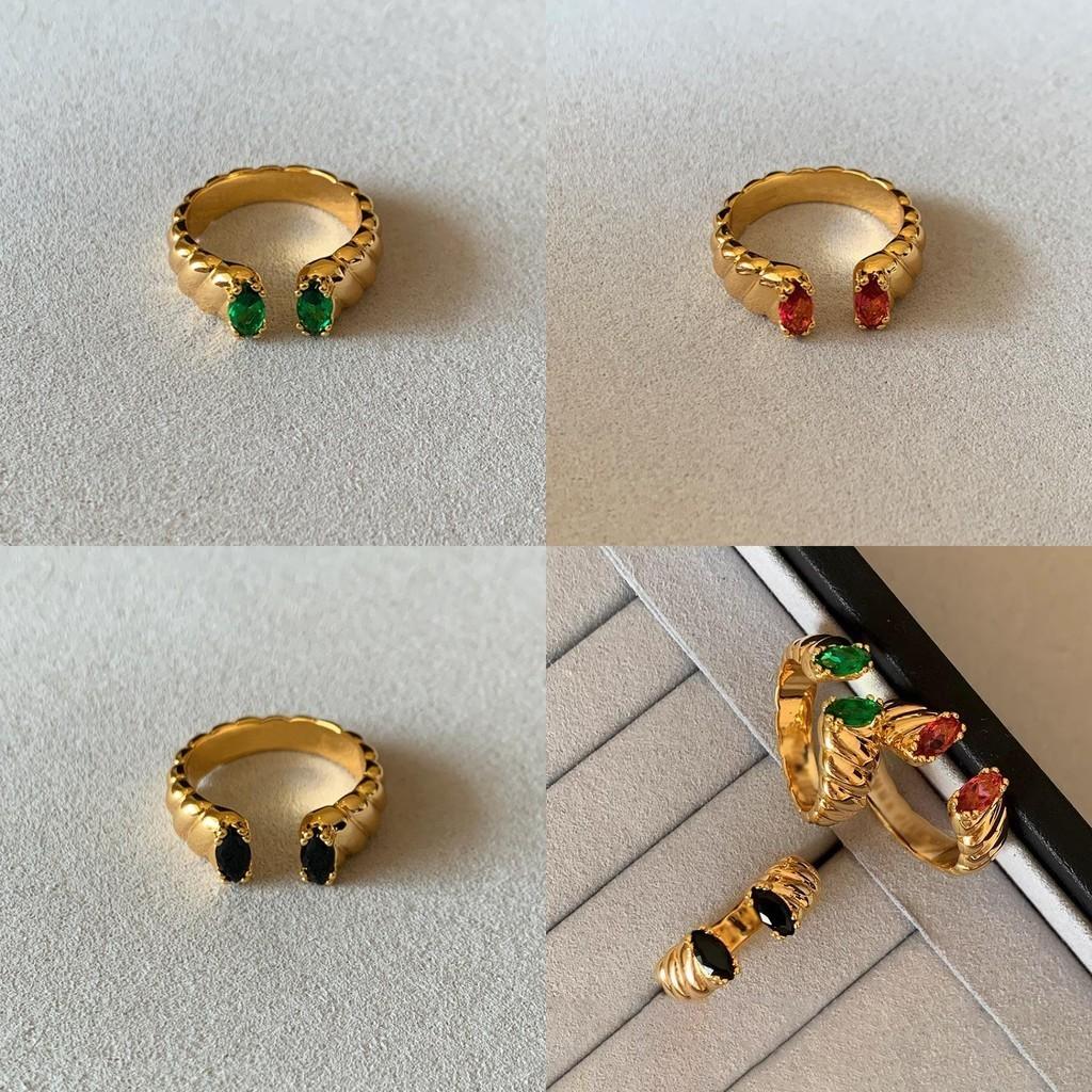 Unique Designed Colorful Gemstone Vintage Style Ring For Women With Adjustable Size