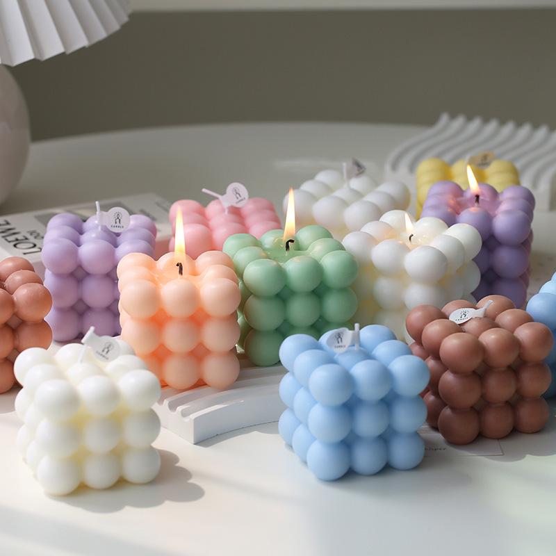 Rubik's Cube Style Scented Candle - High-End Home Decor & Photo Prop