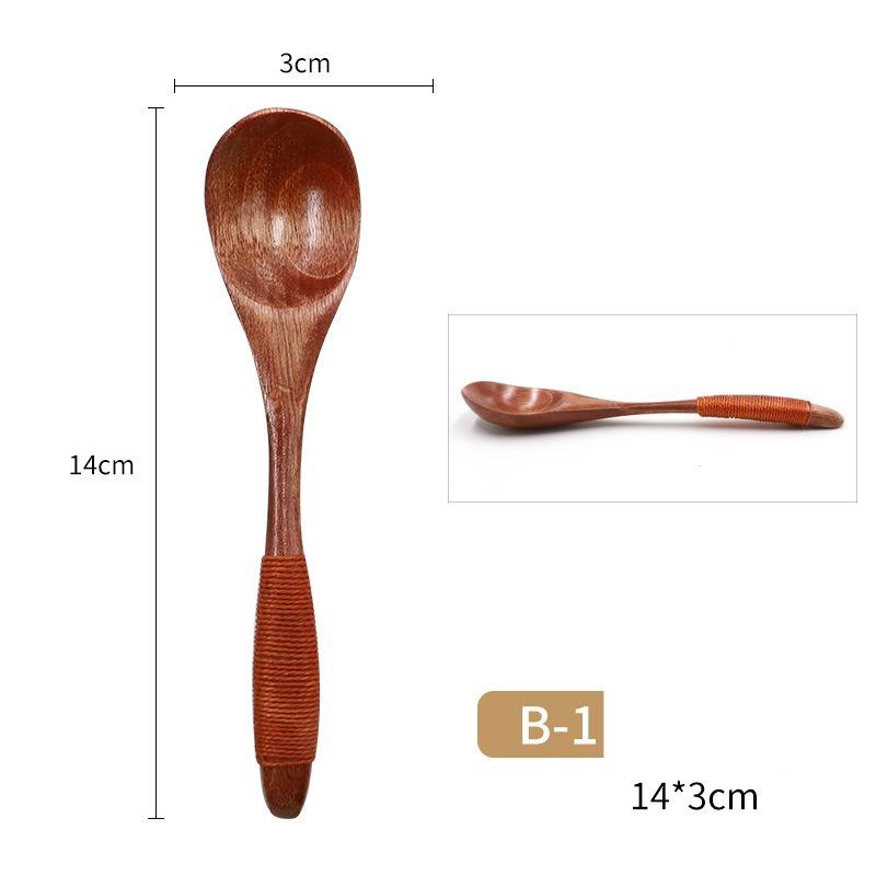 Holzlöffel zum Essen, Holzhoniglöffel für Tee, Holzteelöffel zum Umrühren von Kaffee, Hartholz-Tafellöffel zum Kochen, kleine Servierlöffel
