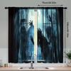 Halloween Scary Ghost Monster Pattern Printed Curtains Window Decorations Home Room Curtain Made Of Polyester Washable