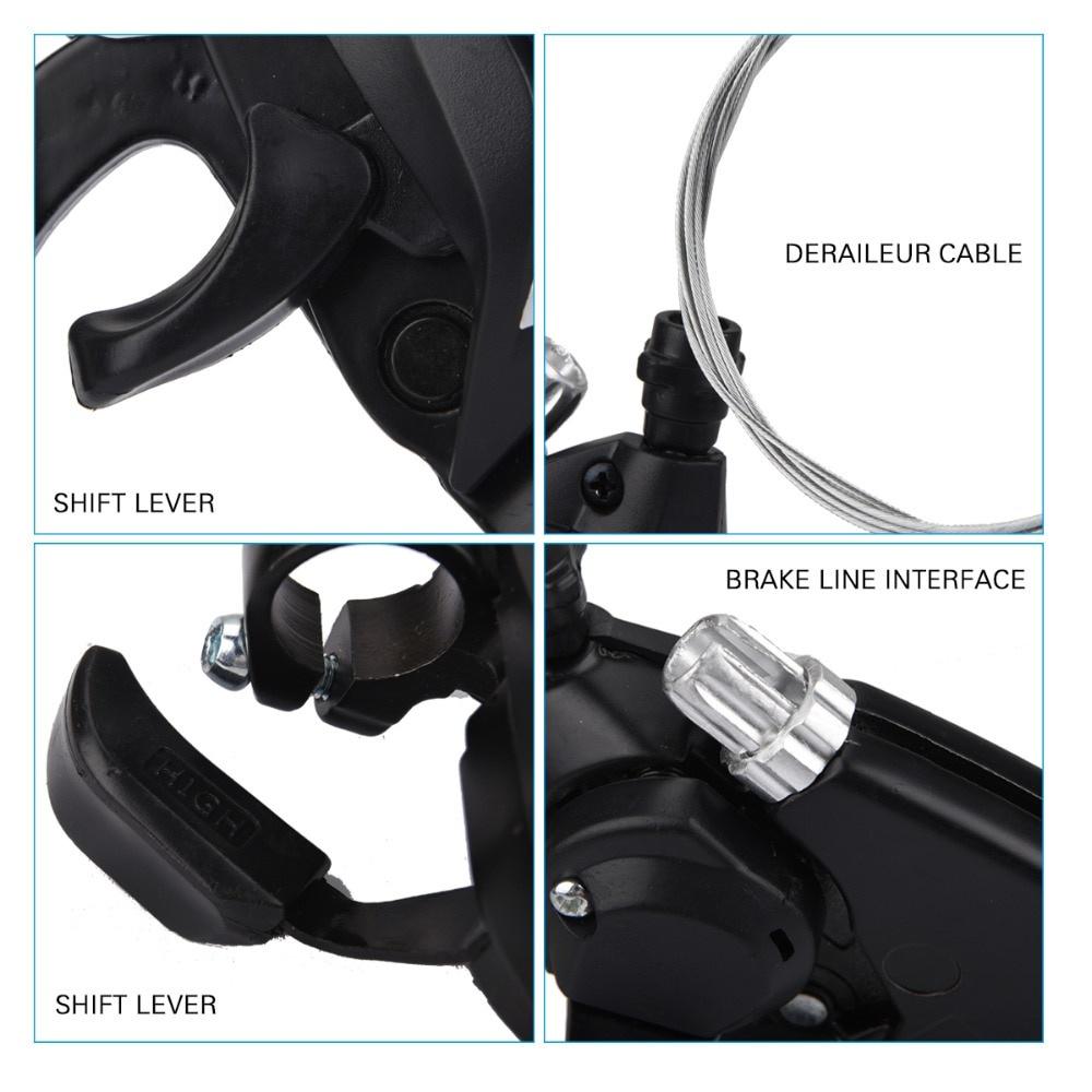 3x7 21 Speed Bicycle Shifter Brake Mountain Bike Riding Cycling Disc Brake Levers with Shift Cable