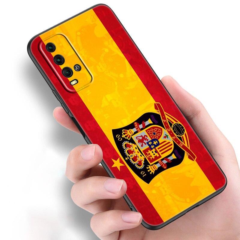 Hiszpania herb flaga silikonowy futerał na telefon dla Xiaomi Redmi Note 11 10 9 8 Pro 11T 10T 10S 9S 8T 9 9A 9C 9T czarna okładka Coque