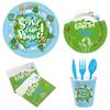 Environmental Earth Day Theme Party Tableware Set Disposable Paper Plate Paper Cup Paper Towel Tablecloth Flag Arrangement Supplies