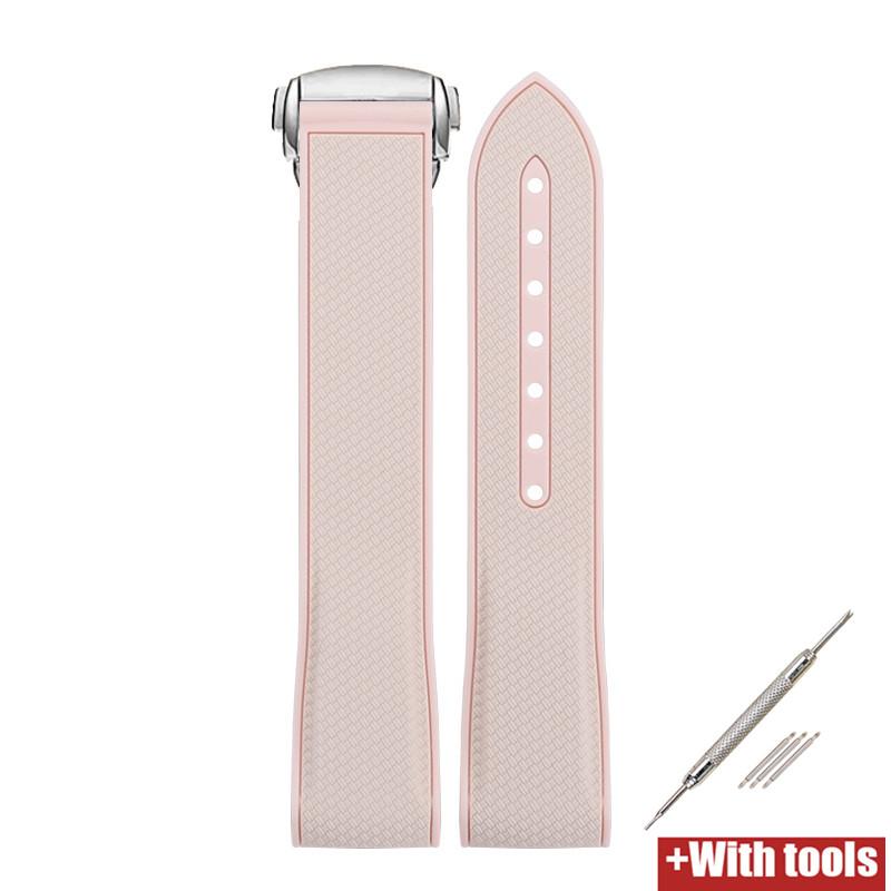 Curved End Silicone Strap Folding Buckle Men Women Soft Waterproof Sport Bracelet Watch Band for Omega x Swatch Moonswatch 20mm
