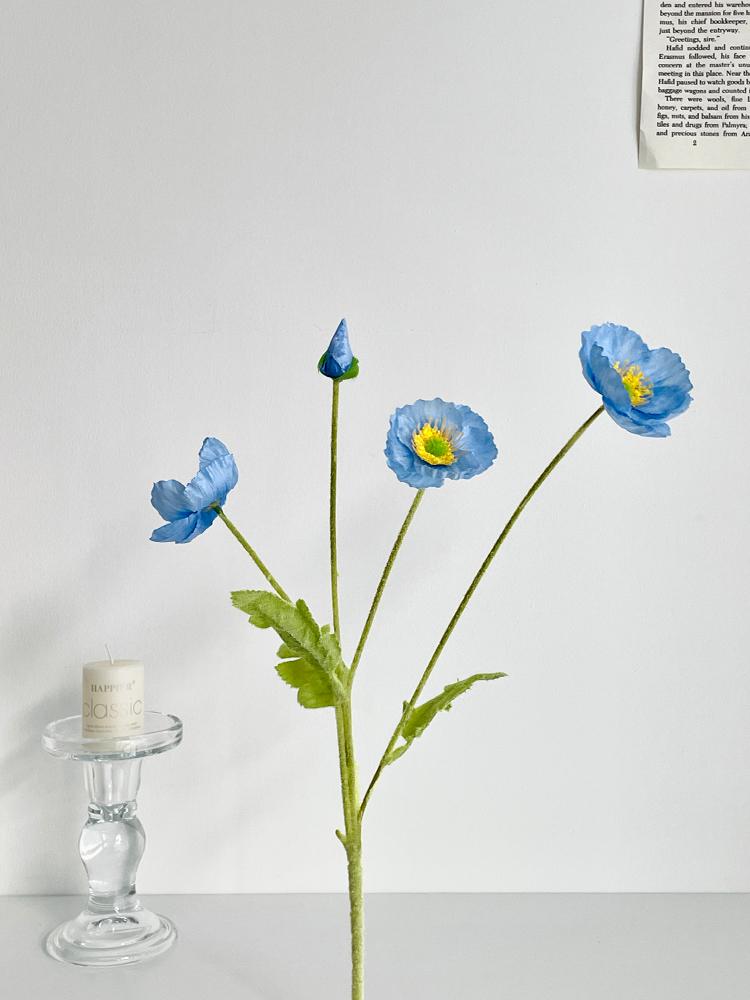 Poppy Pink Icelandic Artificial Flower Bouquet for Living Room Decoration