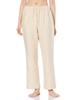 Gunze KAIMIN NAVI Hooded Long Sleeves and Dyed Light Brown Sleep-Friendly Pajamas, Textile, 100% Cotton, Pants, Flannel,