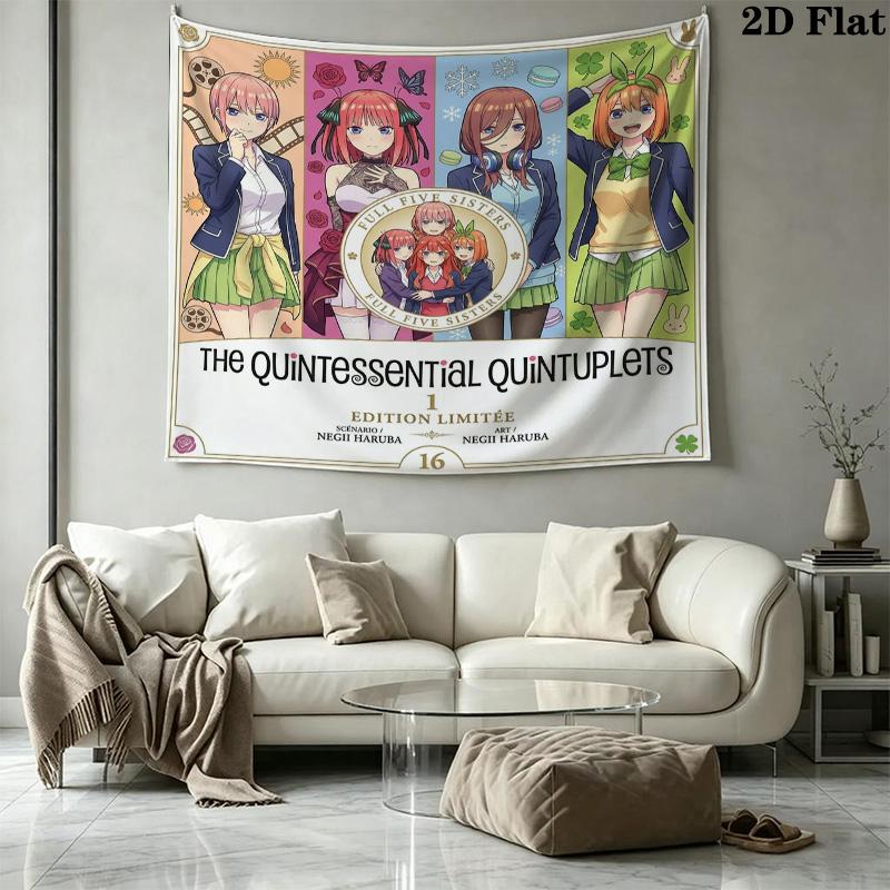 Las Quintillizas Esenciales Tapiz de Pared Colgante Estético para Pared Manta de Tela Impresa Tapices Decorativos para Dormitorio Sala de Estar Decoración del Hogar