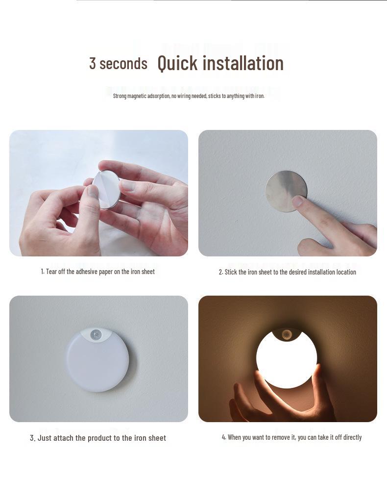 Smart Wireless Motion Sensor Night Light for Home & Wardrobe