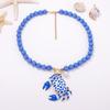 Lobster Enamel Crab Pendant Necklace Cute Bohemian Collarbone Chain  Beach