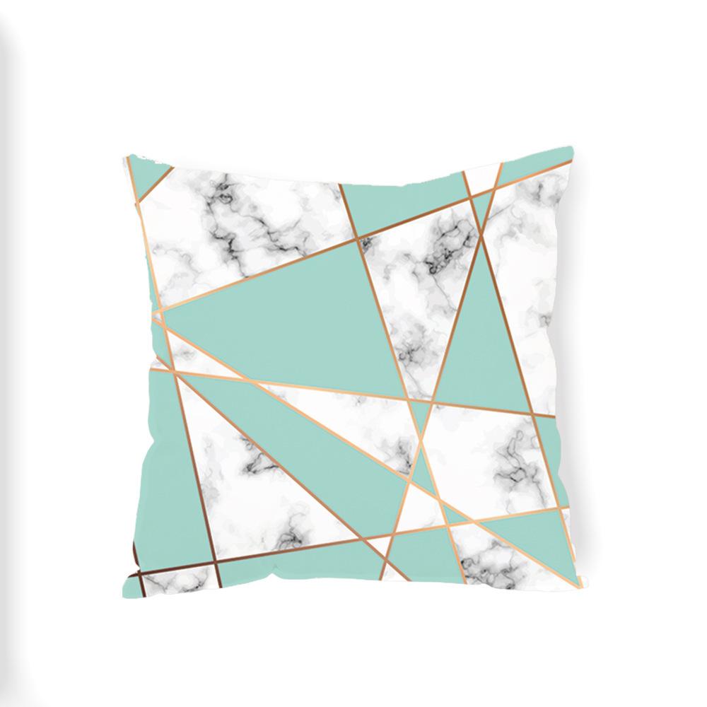Marble-Patterned Geometry Throw Pillow Covers With Digital Printing Of Short Plush Fabric Car-Shaped Sofa Cushion Home Decor