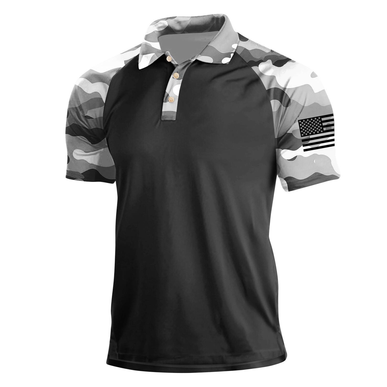 

Чоловіча літня сорочка з лацканами з коротким рукавом. Чоловіча повсякденна модна сорочка XL