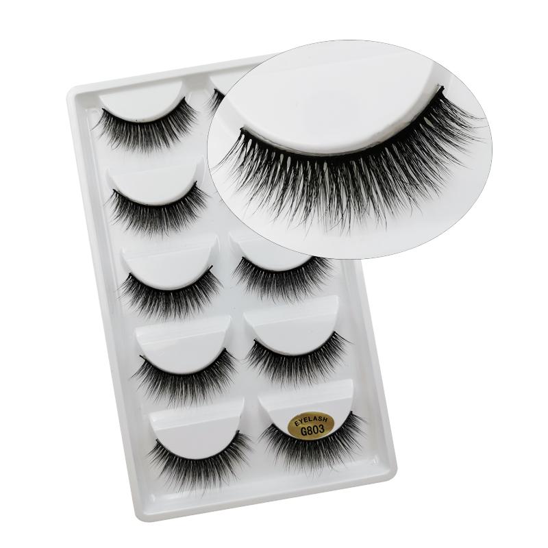 3/5 Pairs 3D Faux Mink Hair Soft Eyelashes Natural Thick Long False Eyelashes Dramatic Fake Lashes Handmade Eyelashes Faux Cils