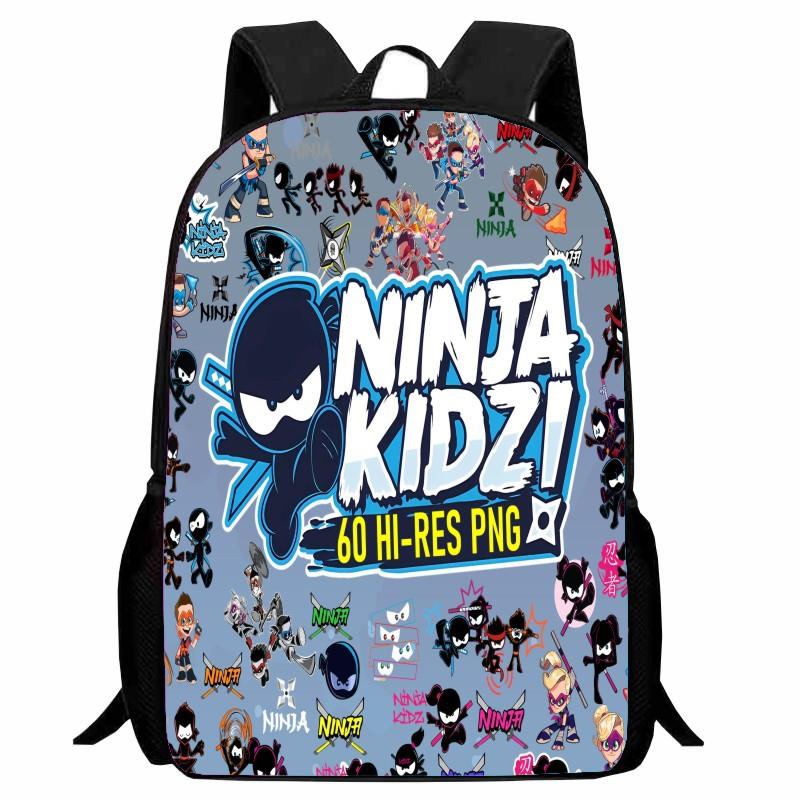 Zaino Scolastico Ninja Kidz Stampato, Zaino Casual Cartone Animato Scuola Elementare 1a Elementare