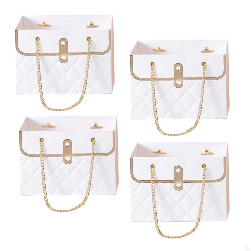 4 Pieces Flower Box Wrapping Supplies Paper Bag Flowers Present Storage for Mother