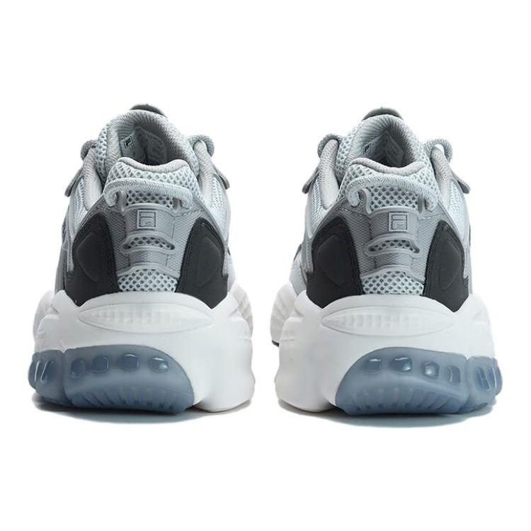 FILA Ladder Fabric Synthetic Leather Versatile Comfortable Low-Top Casual Shoes Men sneaker Silver Gray F12M322101FVS