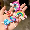 Cute Colorful Polymer Clay Children Headwear Rainbow Cloud Lollipop Hairpins