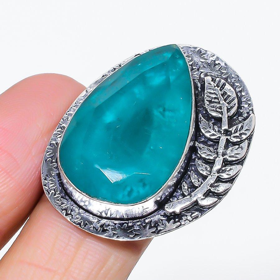 

Natural Indicolite Tourmaline 925 Sterling Silver Jewelry Ring Size 10 U0P57