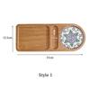 HeMu Solid wood partition tray afternoon tea tray cup plating dessert small tea tray simple dining tray heat insulation tray