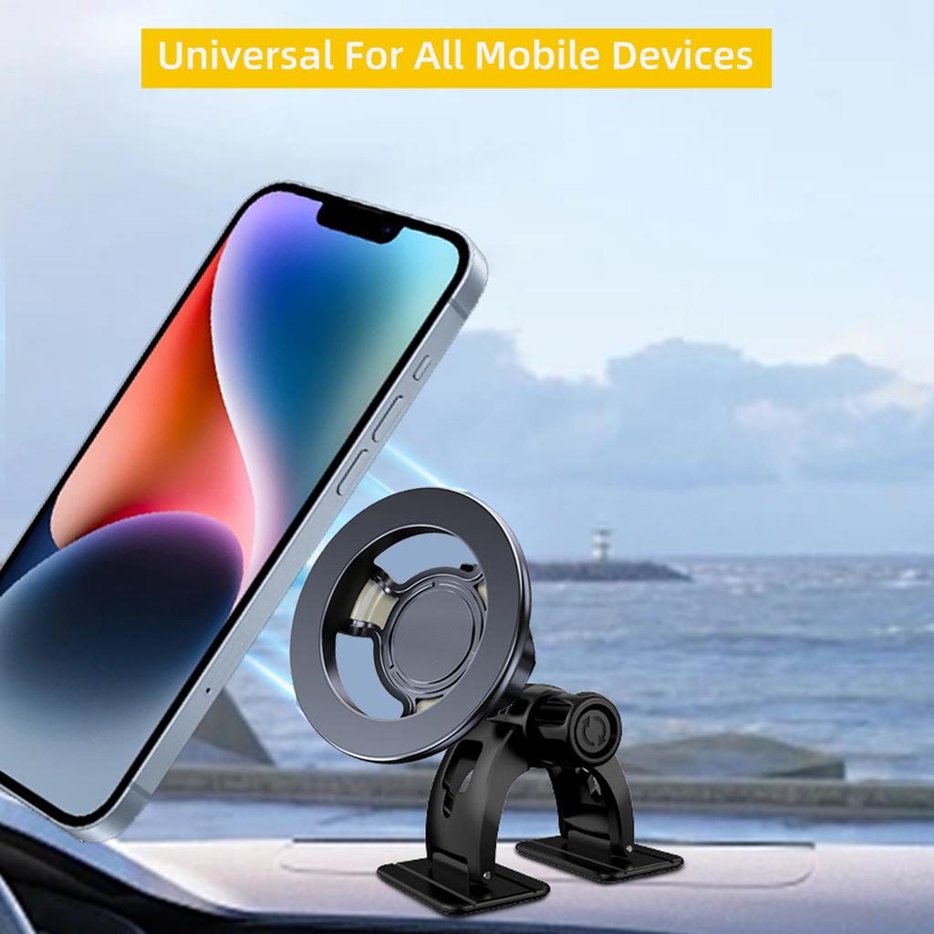 Magnetic Car Phone Holder Strong Center Console Adhesive  Mount for Secure Holding, Adjustable Mobile Cell Stand for Hands-Free