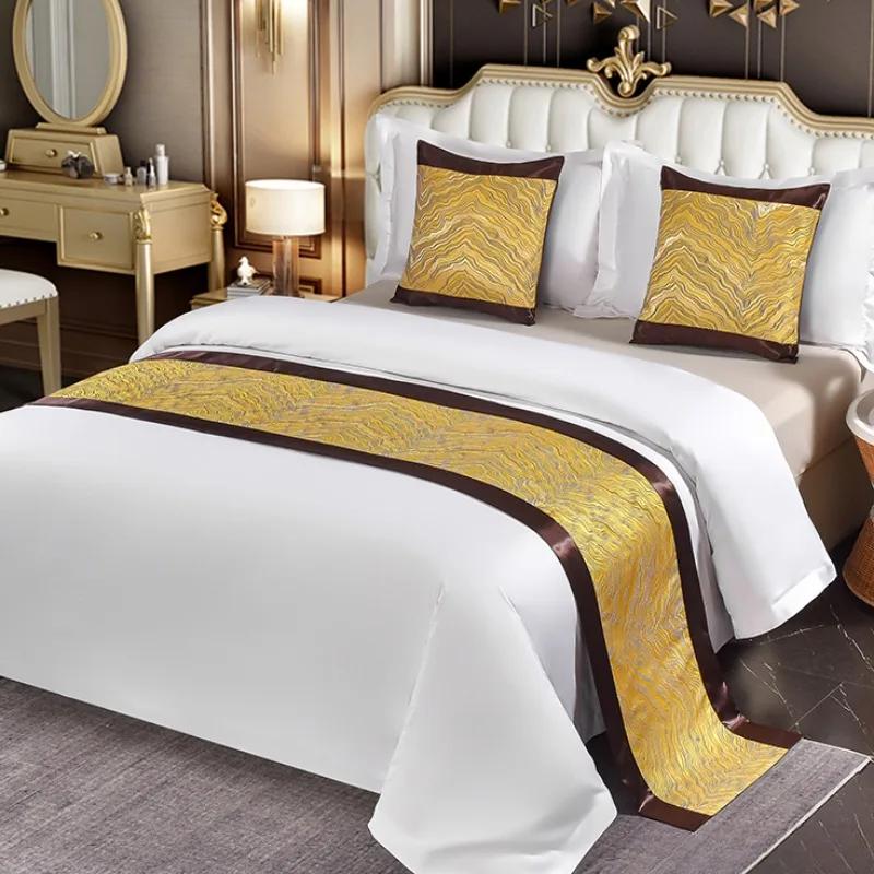 Chinese Style Fashion High Quality Bed Flag Hotel Cupboard Table Runner Decor for Home Parlor Wedding Room No Pillowcase