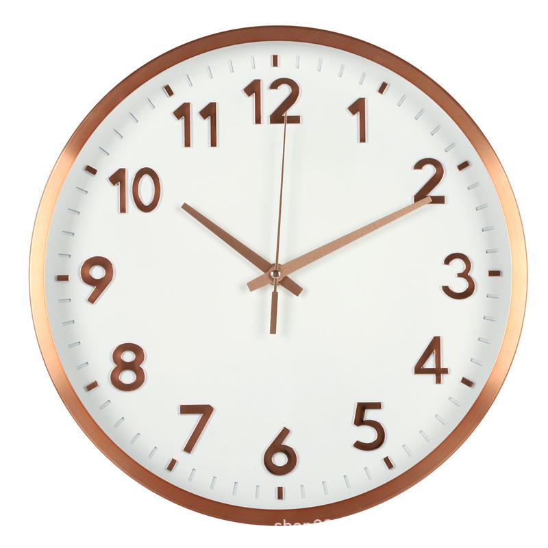12-inch 30CM Living Room Simple Silent Three-dimensional Metal Aluminum Clock Fashion Creative Nordic Clock Wall Clock