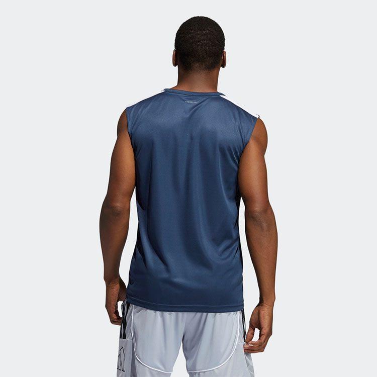 adidas Tank Tops Men's Navy Blue/White Crew Neck Moderate Other GT3015