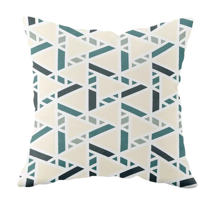 Office Living Room Home Pillowcase Geometric Pattern Printed Pillowcase Car Ornaments